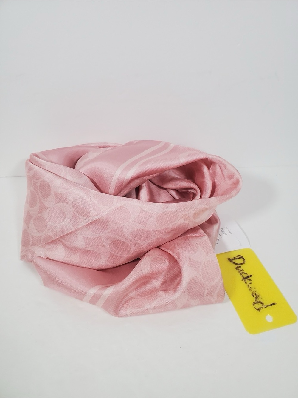Coach Textured Signature Print Silk Square Scarf NWT